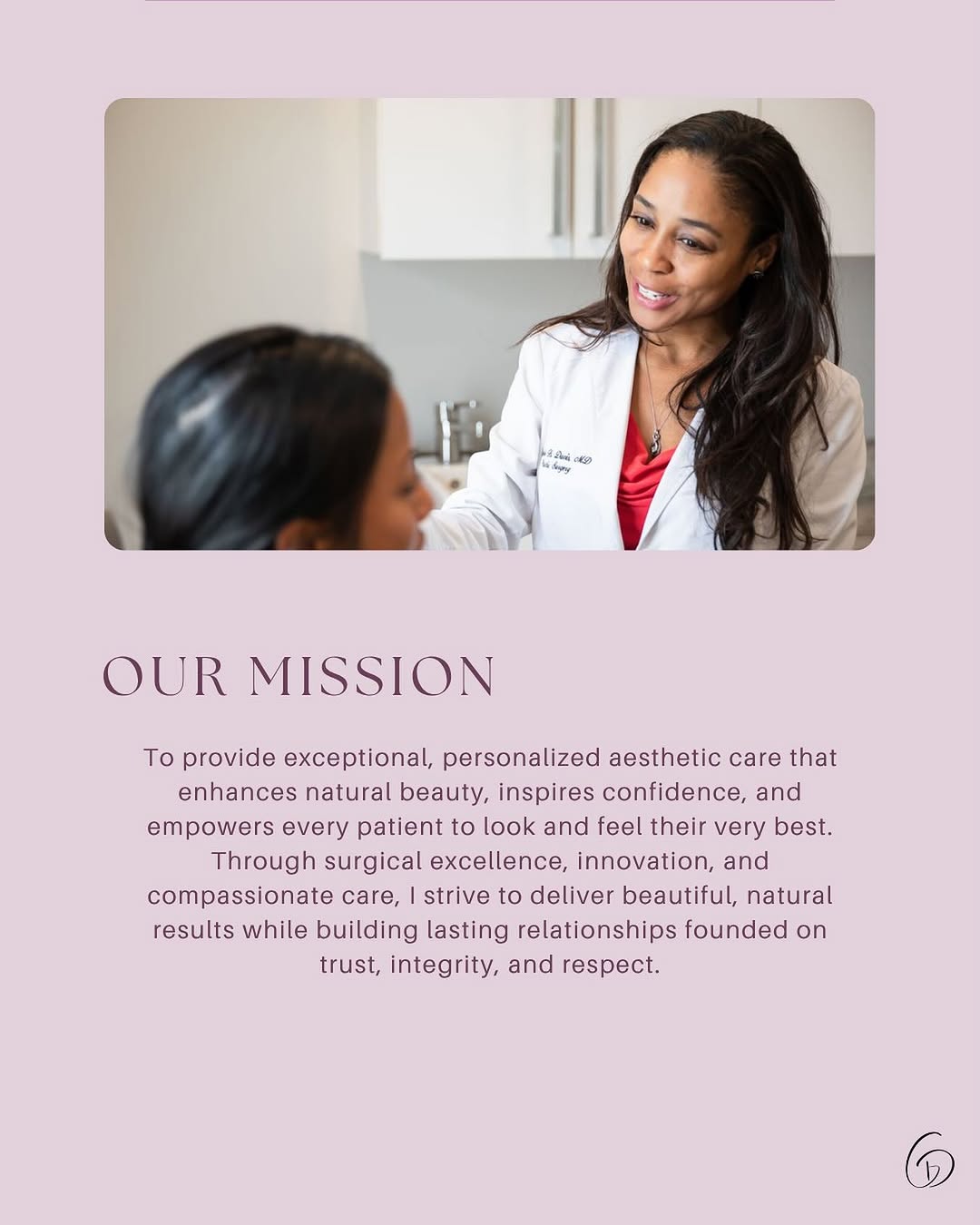 Instagram post by Dr. Gabrielle B. Davis: Beautiful results begin with being truly seen. 🤍 Personalized care, thoughtful artistry, and results that feel like you are at the heart of…