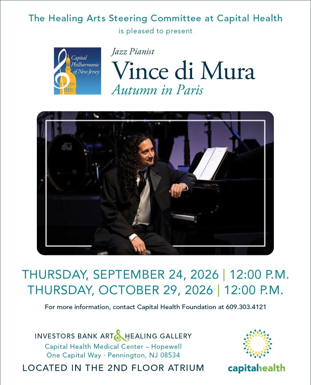 Instagram post by Dr. Gary A. Tuma: We’re excited to welcome acclaimed jazz pianist, composer, arranger, and Capital Philharmonic of New Jersey Music Director Vince di Mura to …