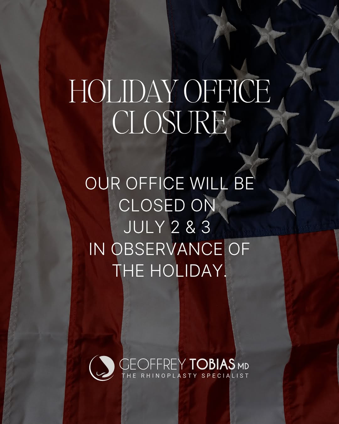 Instagram post by Dr. Geoffrey W. Tobias: Wishing you a safe and beautiful Independence Day weekend! 🇺🇸