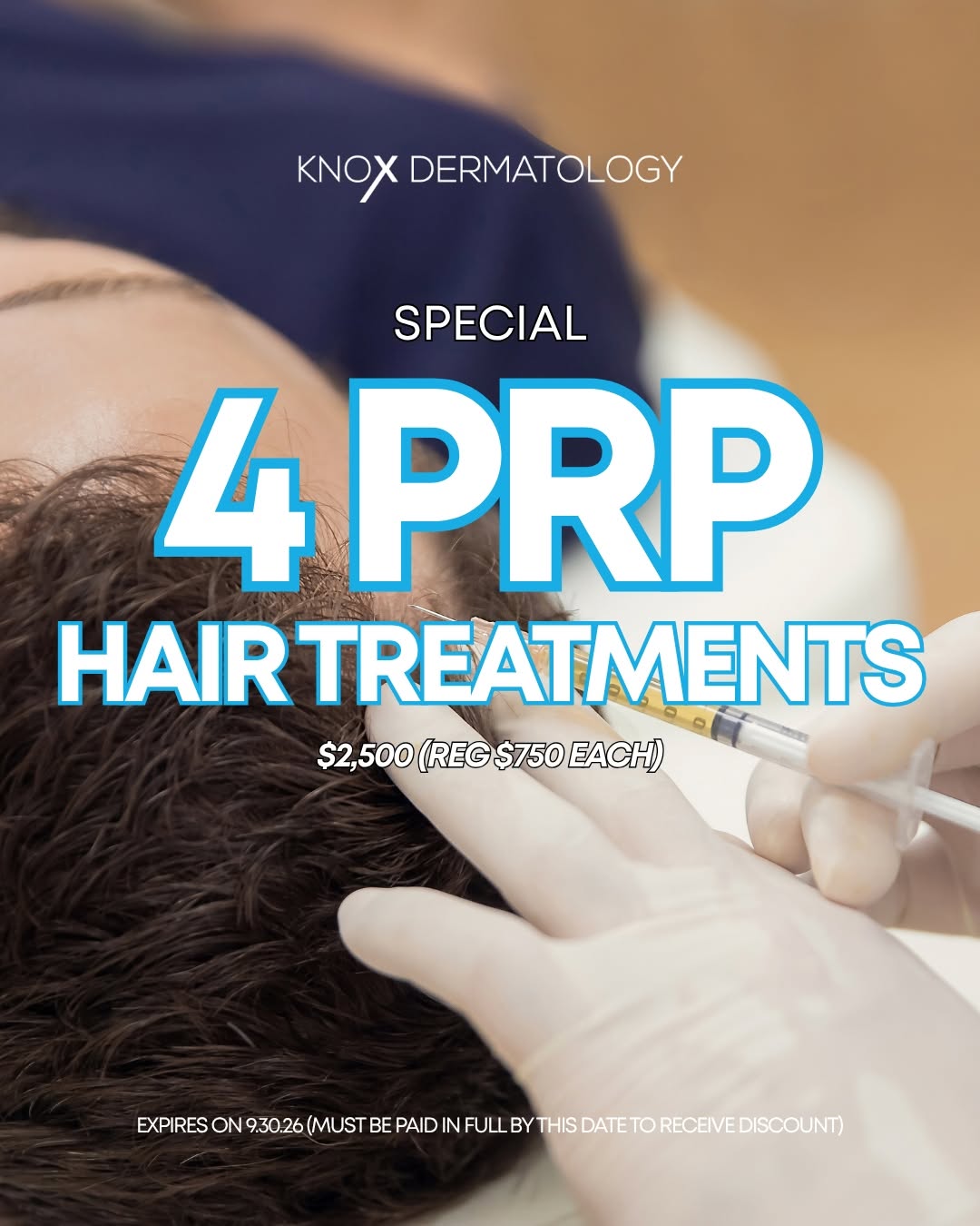 Instagram post by Dr. George A. Wooming: Ready to give your hair growth goals a boost? 💉✨ For a limited time, get 4 PRP Hair Restoration Treatments for $2,500 — regularly $750 per …
