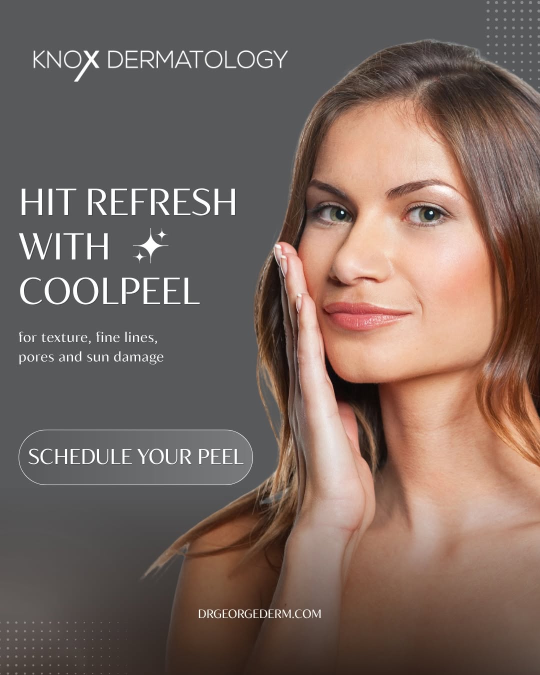 Instagram post by Dr. George A. Wooming: Summer can leave its mark on your skin. ☀️ Now it's time for a refresh! CoolPeel is a CO₂ laser treatment designed to improve skin tone and …