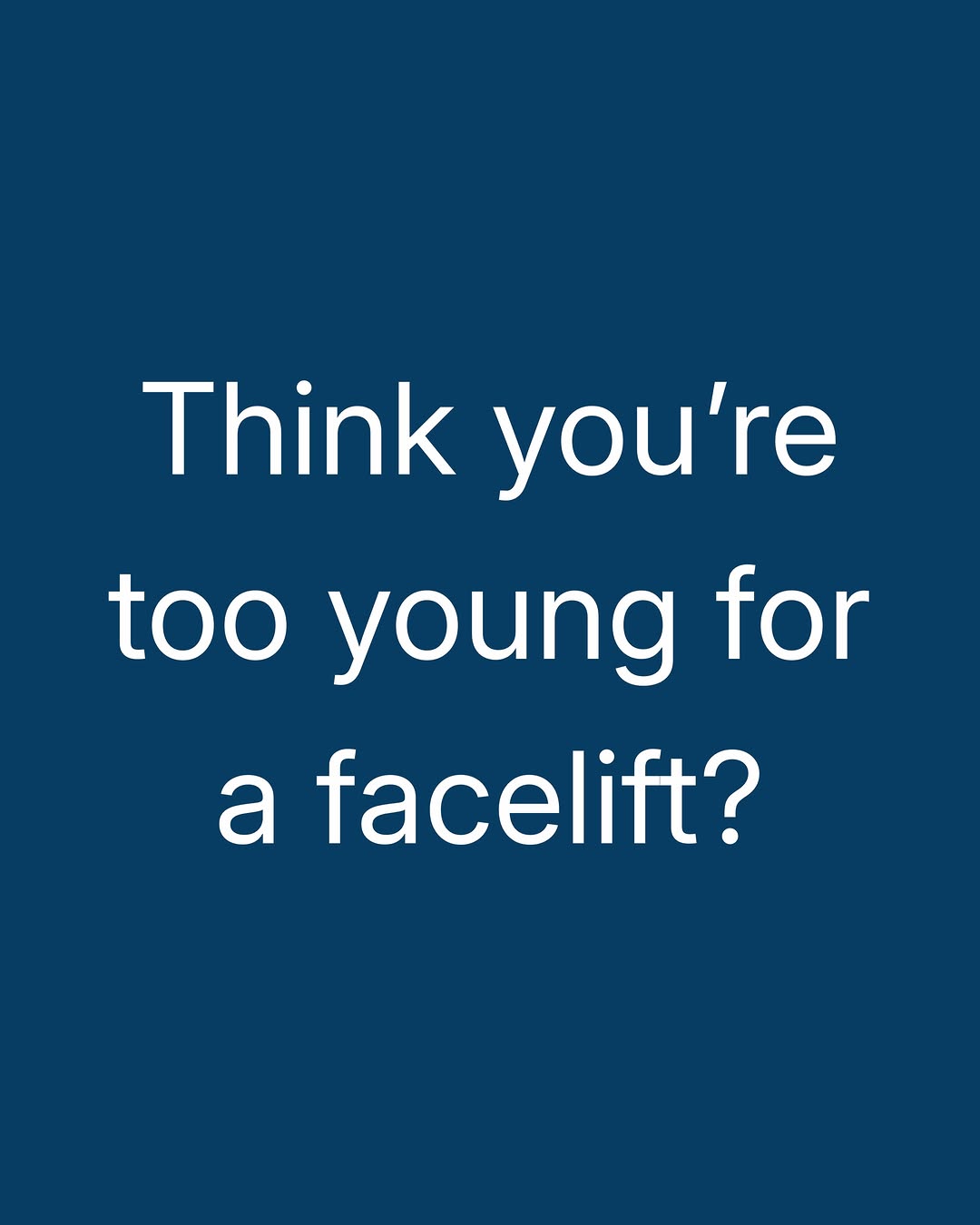 Instagram post by Dr. George Bitar: Facelift patients aren’t defined by an age! Genetics, skin quality, facial structure and weight changes all play a role. We treat what we se…