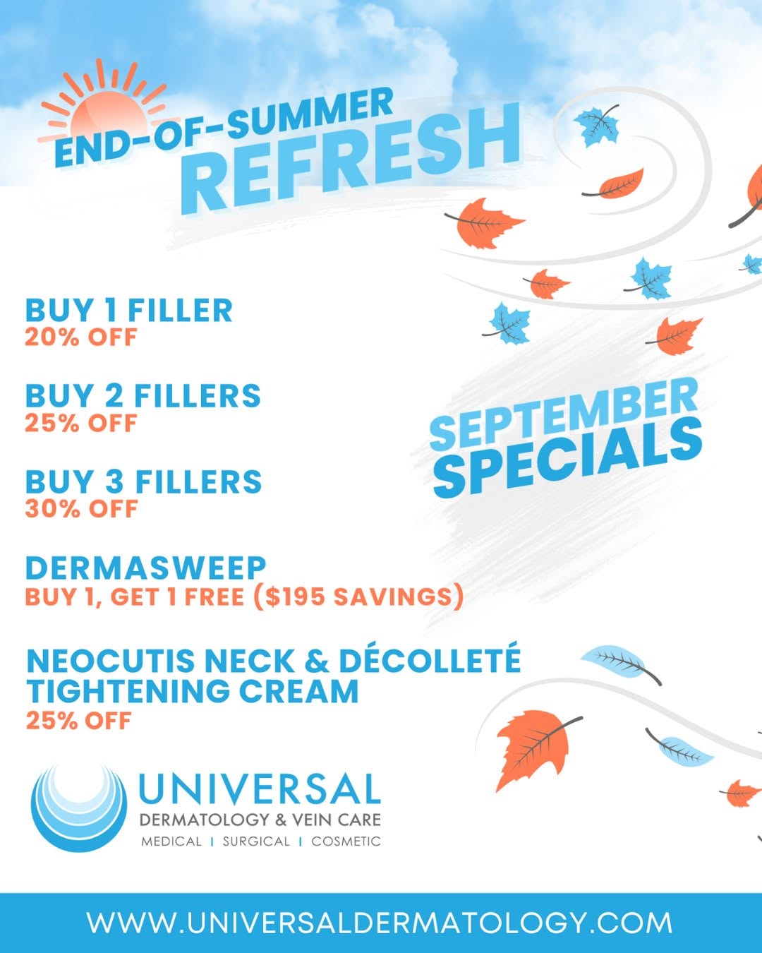 Instagram post by Dr. George C. Skandamis: As summer winds down, it’s a great time to give your skin a little refresh! September’s specials focus on enhancing volume, improving textur…