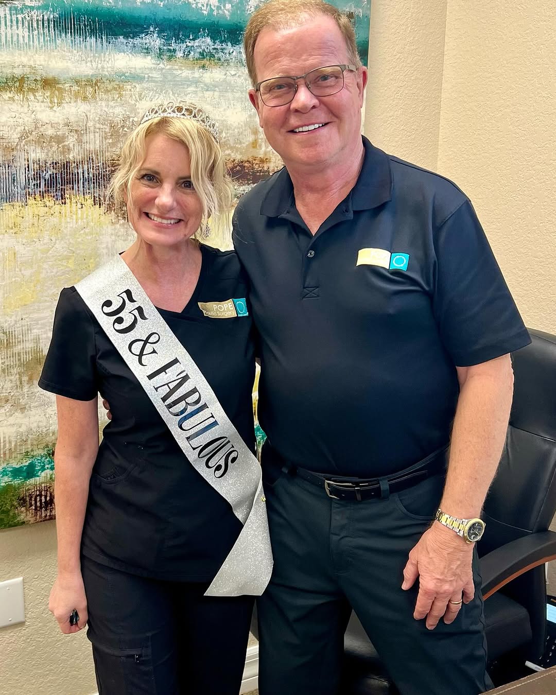 Instagram post by Dr. George H. Pope: Happy milestone birthday to our wonderful office manager Kelly! Kelly is kind, brilliant, generous and always willing to help. Her smile bri…
