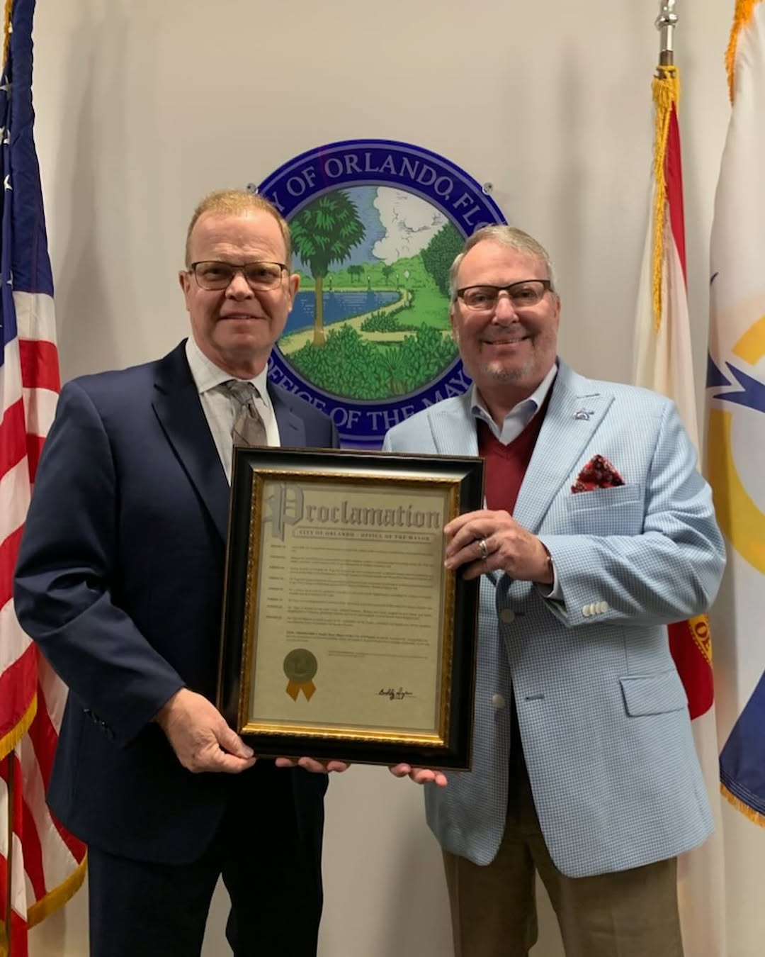 Instagram post by Dr. George H. Pope: One of our favorite memories of 2024: Dr. Pope is recognized by Orlando Mayor Buddy Dyer for 36 years of outstanding service to the communit…
