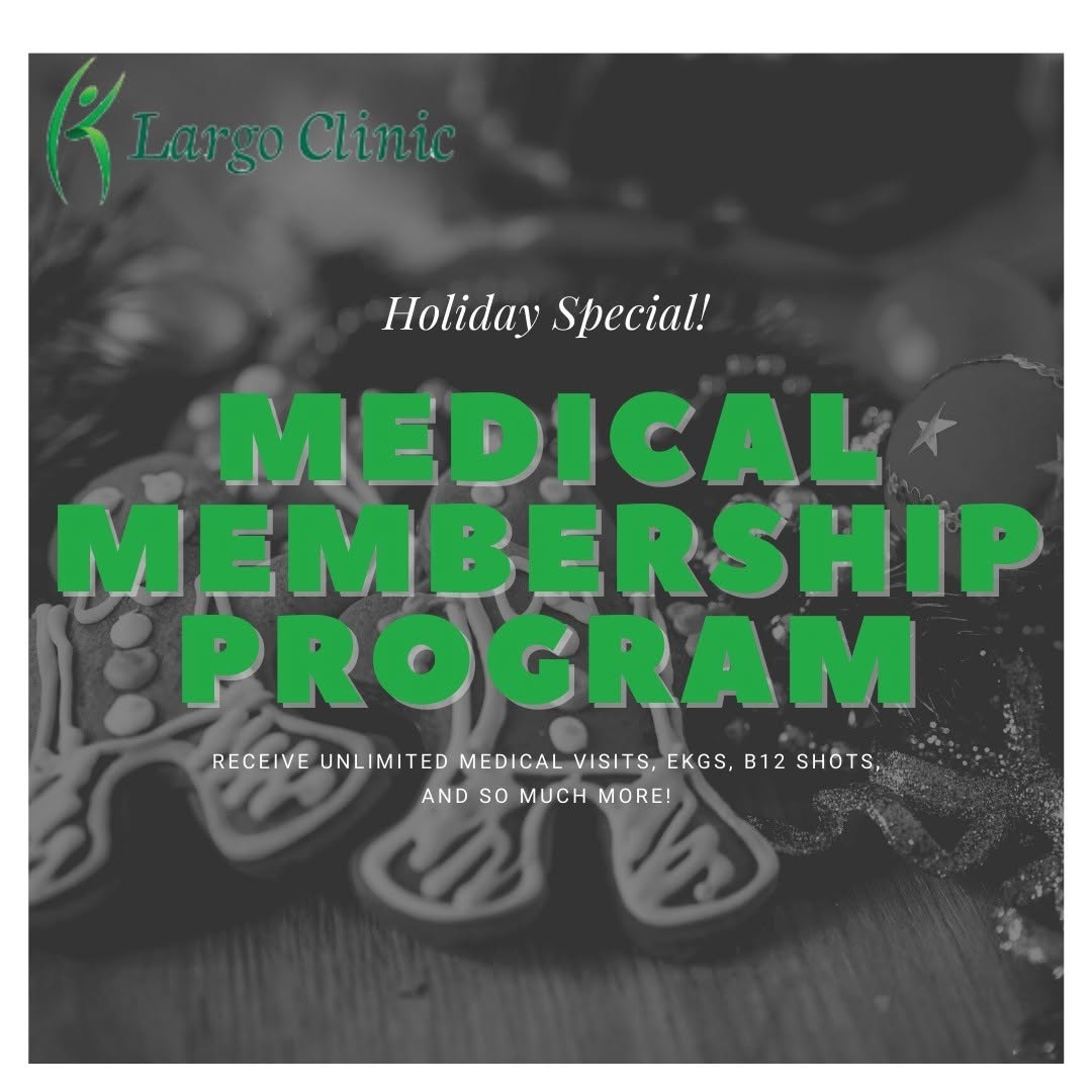 Instagram post by Dr. George Kamajian: Receive unlimited medical visits, EKGs, B12 shots & more when you sign up for our membership program. 💚 📞 tel:7275171500 | http://largocli…