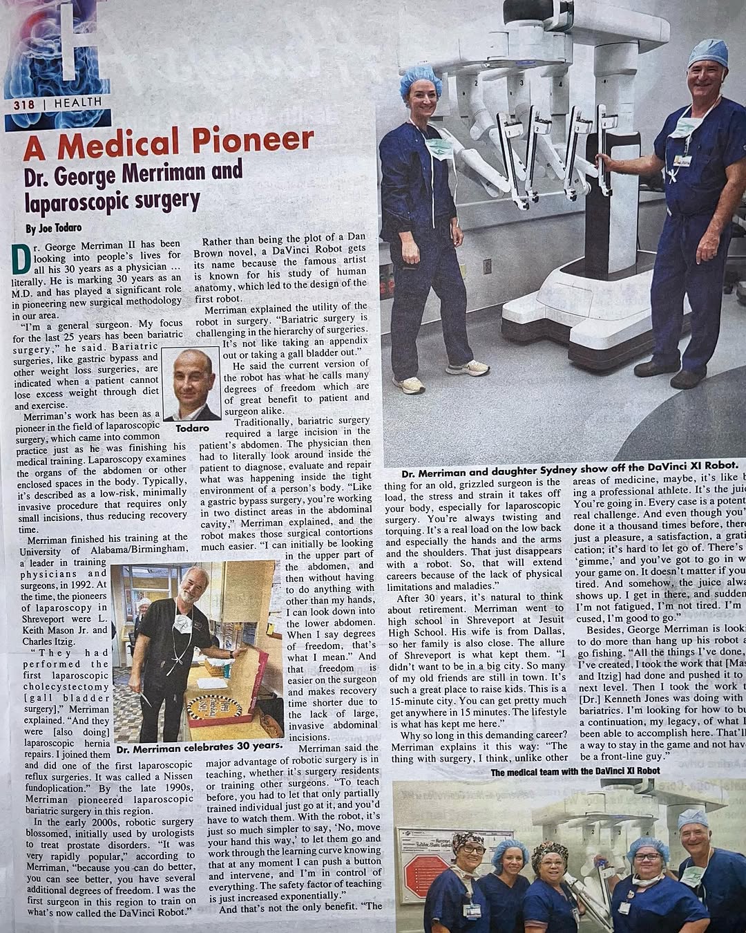 Instagram post by Dr. George R. Merriman II: Great article from @318forum on Dr. Merriman’s 30th Anniversary!