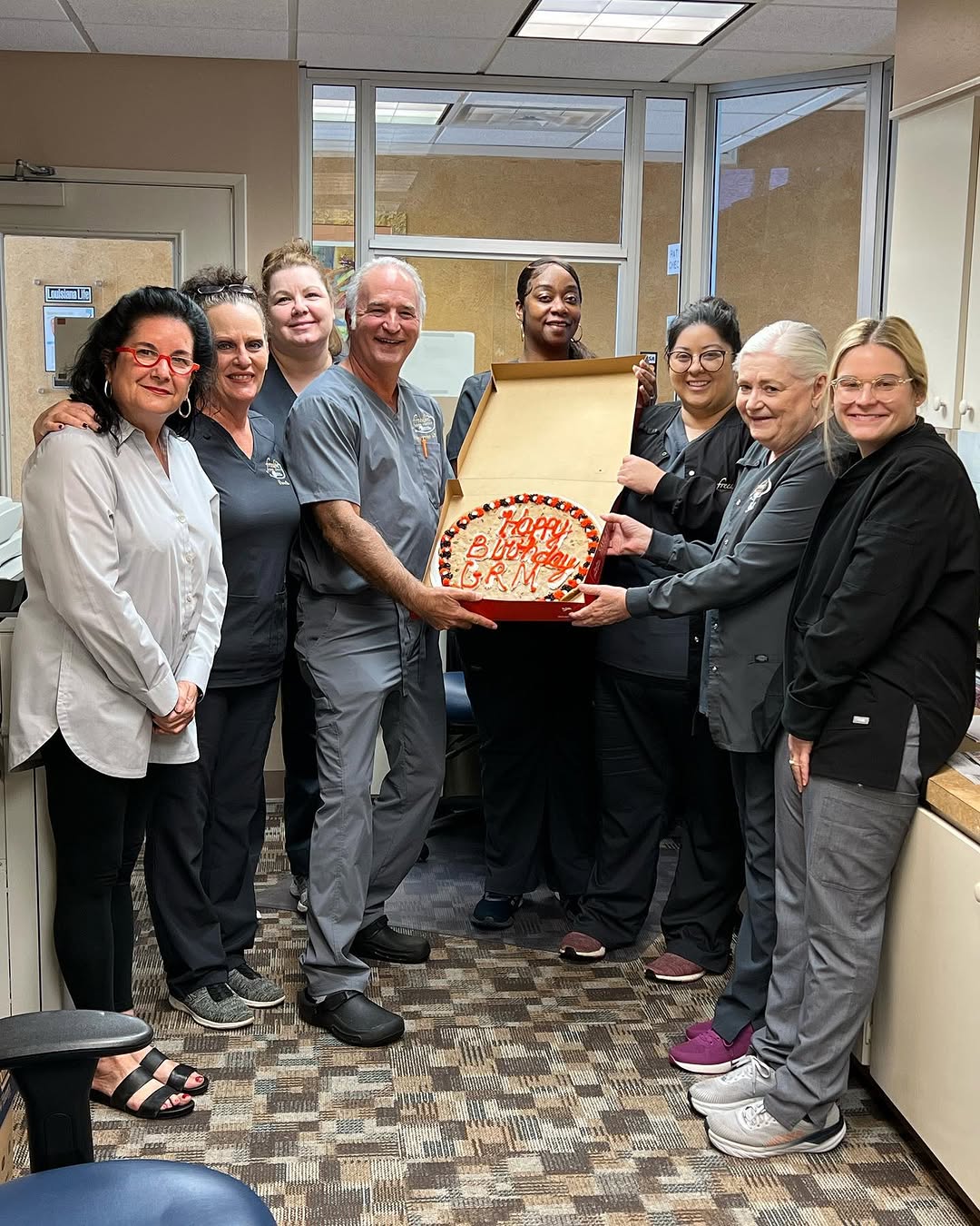 Instagram post by Dr. George R. Merriman II: Had a little birthday celebration for our fearless leader! Happy birthday Dr. M! We appreciate you.