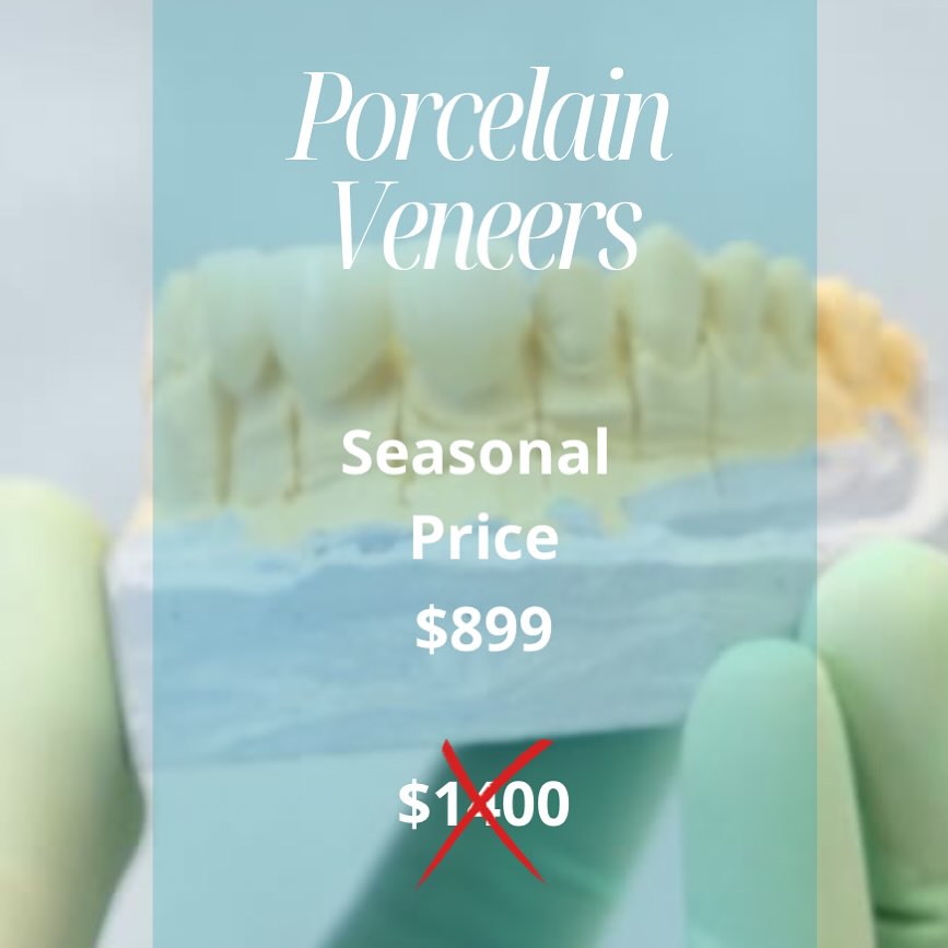 Instagram post by Dr. George Sahakyan: ✨ Seasonal Special on Porcelain Veneers! ✨ Get the perfect smile with our porcelain veneers now at an exclusive price of $899 (regularly $14…