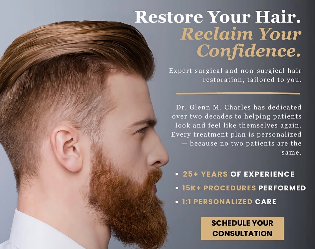 Instagram post by Dr. Glenn Charles: ✨Call today for your complementary consultation. You will meet with Dr. Charles to discuss your customized treatment plan.✨ 📍 200 Glades Rd…