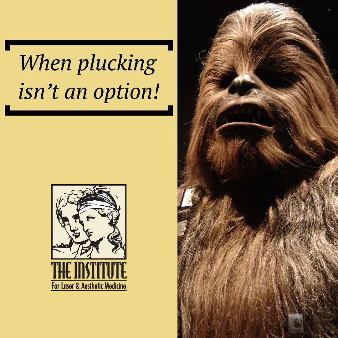 Instagram post by Dr. Glenn DeBias, DO: Happy Star Wars Day!! . . . . #starwars #maythe4thbewithyou #chewbacca #hair #laser #removal #laserhairremoval #doylestown #skintightening #…