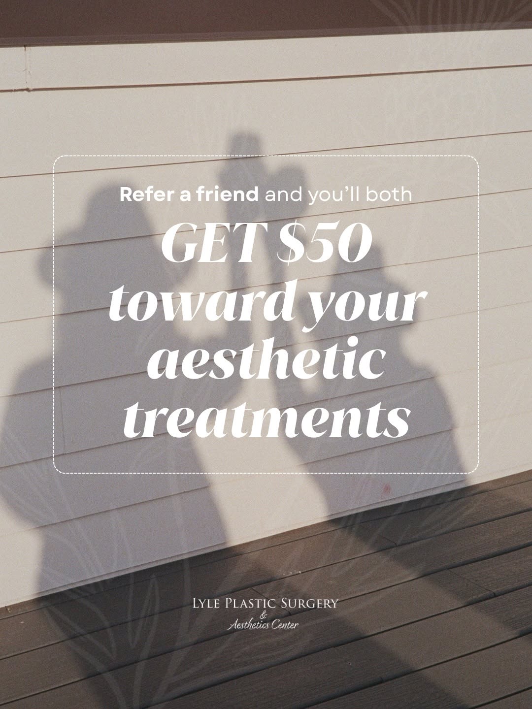 Instagram post by Dr. Glenn Lyle: Did you know we have a referral program? Share our one-of-a-kind MedSpa experience with a friend, and you’ll both get $50 towards your regul…