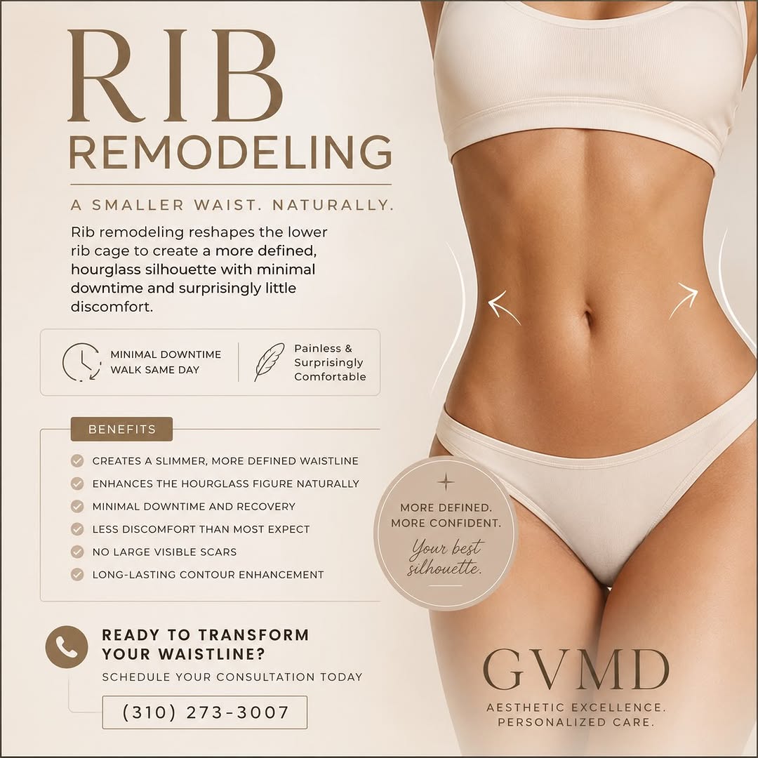 Instagram post by Dr. Glenn Vallecillos: Benefits of Rib Remodeling: ✨ Creates a more defined, cinched waist ✨ Enhances your natural hourglass figure ✨ Long-lasting contour and body…