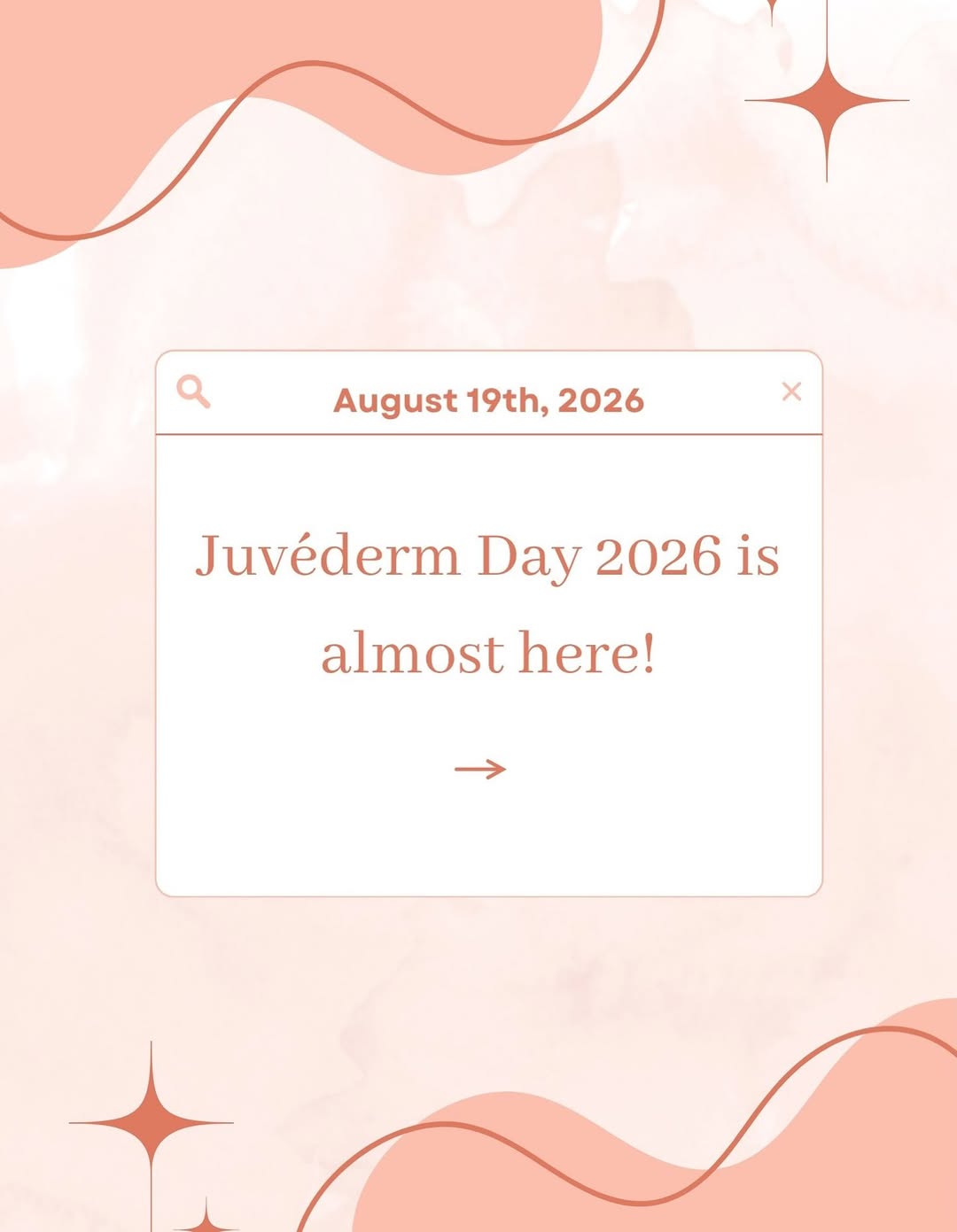Instagram post by Dr. Gloria Duda: 🥂 Juvéderm Day 2026 is next week! Buy one $75 Juvéderm® gift card, get one free from Allē on 8.19 (while supplies last). PLUS we’re offerin…