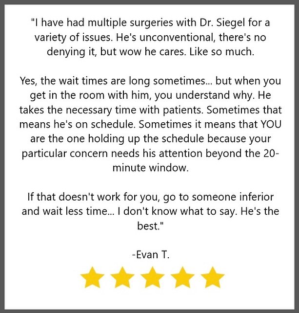 Instagram post by Dr. Gordon J. Siegel: ⭐️⭐️⭐️⭐️⭐️ #hearingloss #hearinglossawareness #audiology #audiologists #audiologist #ent #midwestent #midwestentchi #midwestentchicago #earn…