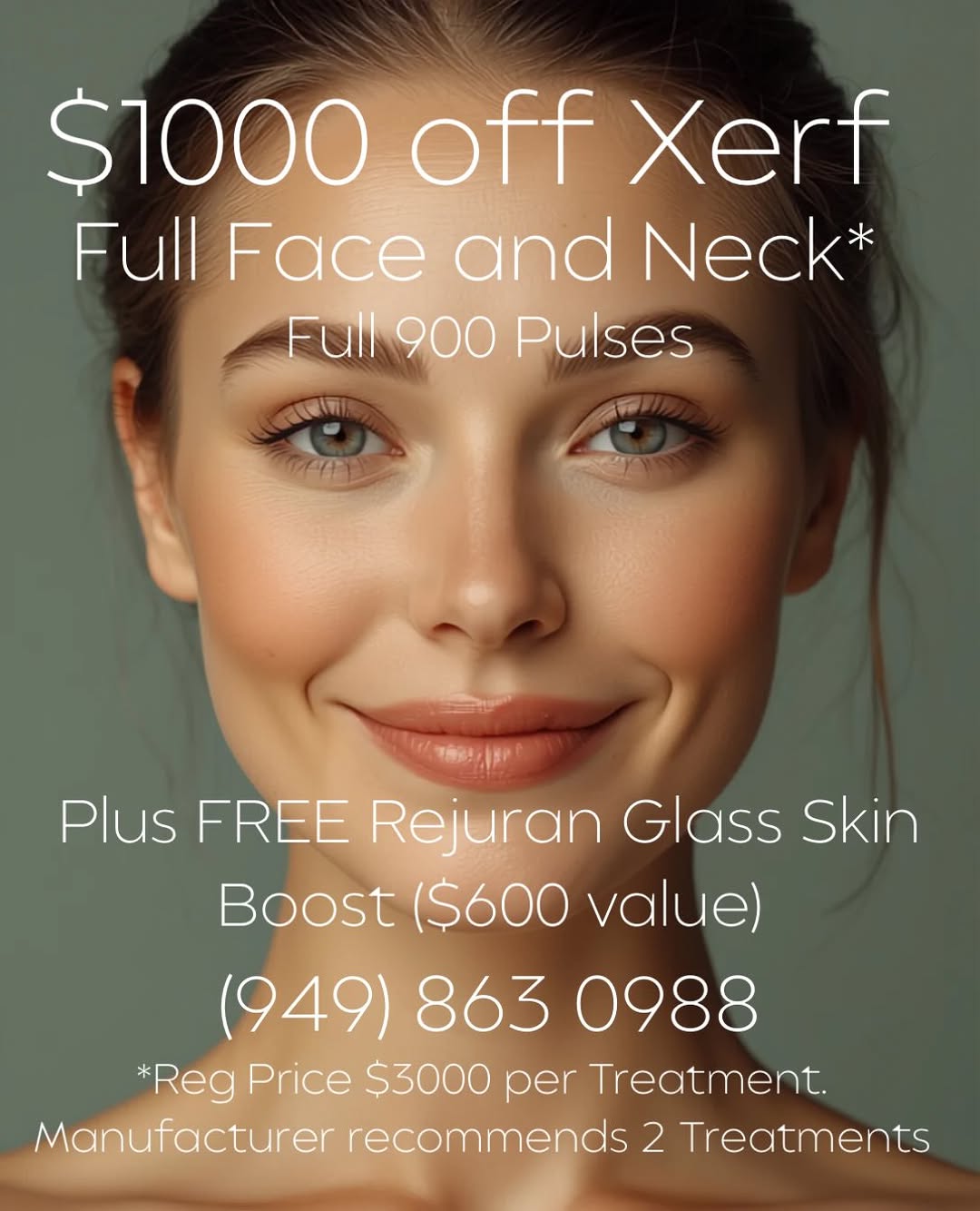Instagram post by Dr. Grace Liu: Our biggest XERF offer yet. ✨ Experience full face + neck XERF with the full 900 pulses for $1,000 OFF per treatment — plus receive a compli…