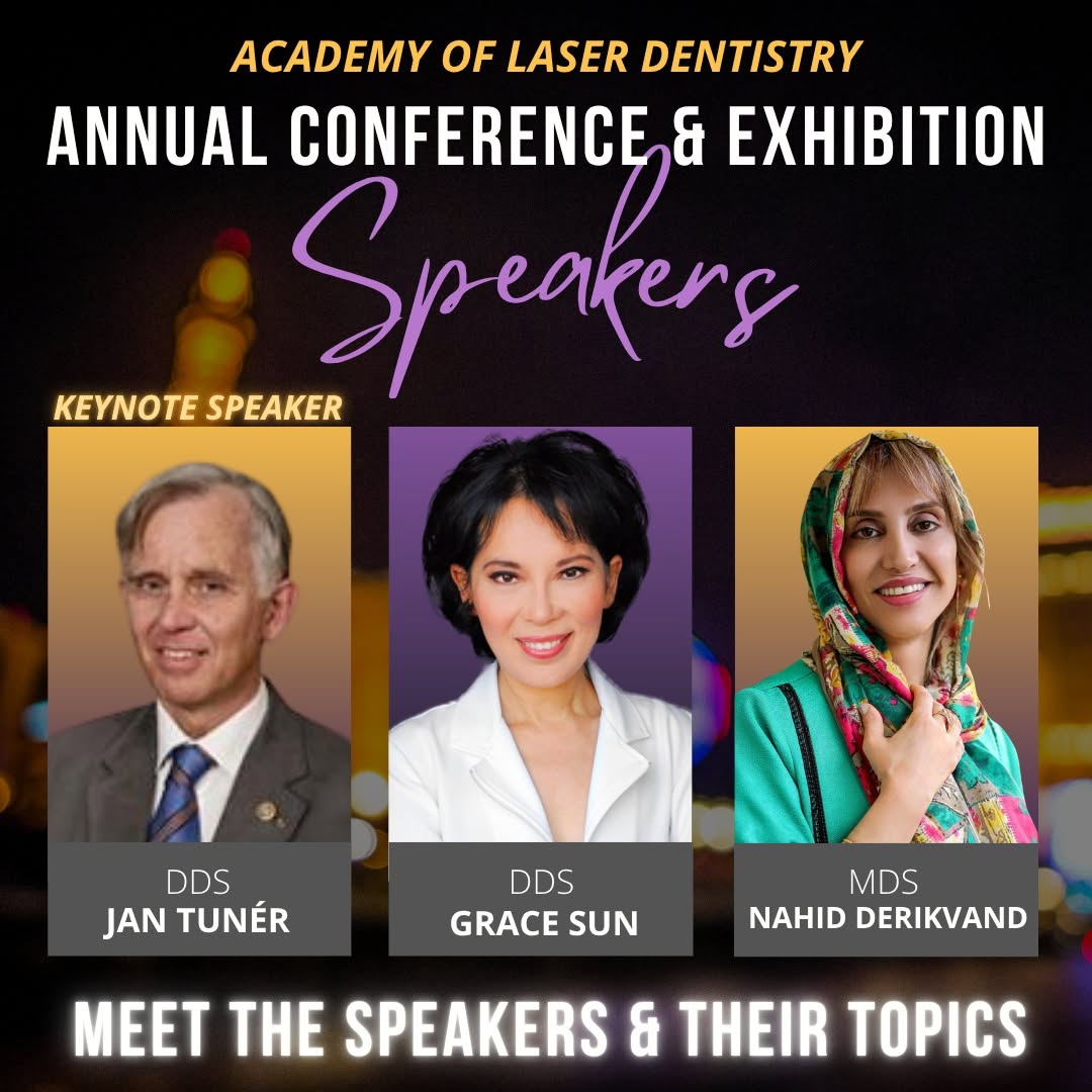 Instagram post by Dr. Grace Sun: The brightest minds in #LaserDentistry are heading to Las Vegas. Today, we're introducing another group of speakers who will take the stage …