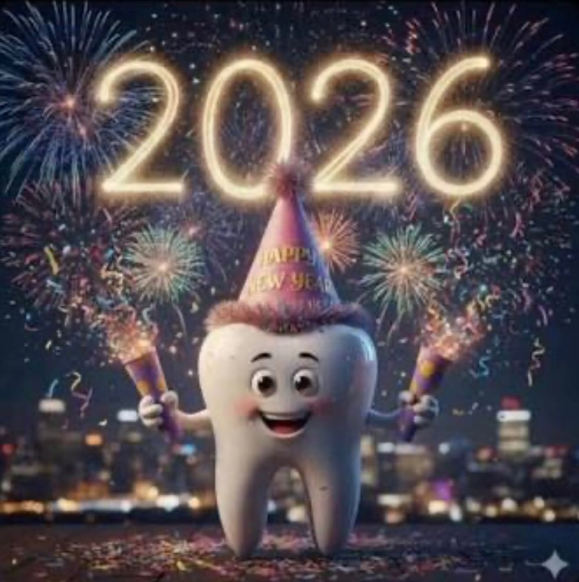 Instagram post by Dr. Graham T. Egger: Here’s to a year that really sparks a smile!!🦷😁🥳