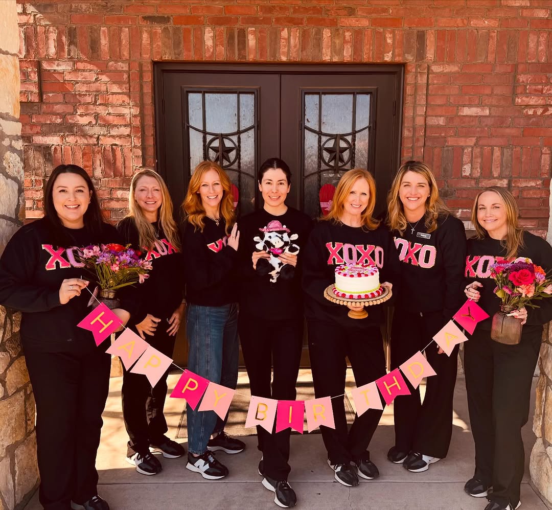 Instagram post by Dr. Graham T. Egger: It’s a party!!! 🥳🥳 Double dipping Galentines and Renee’s Birthday celebration!! As Renee would say…”Hooty Hoo!!”