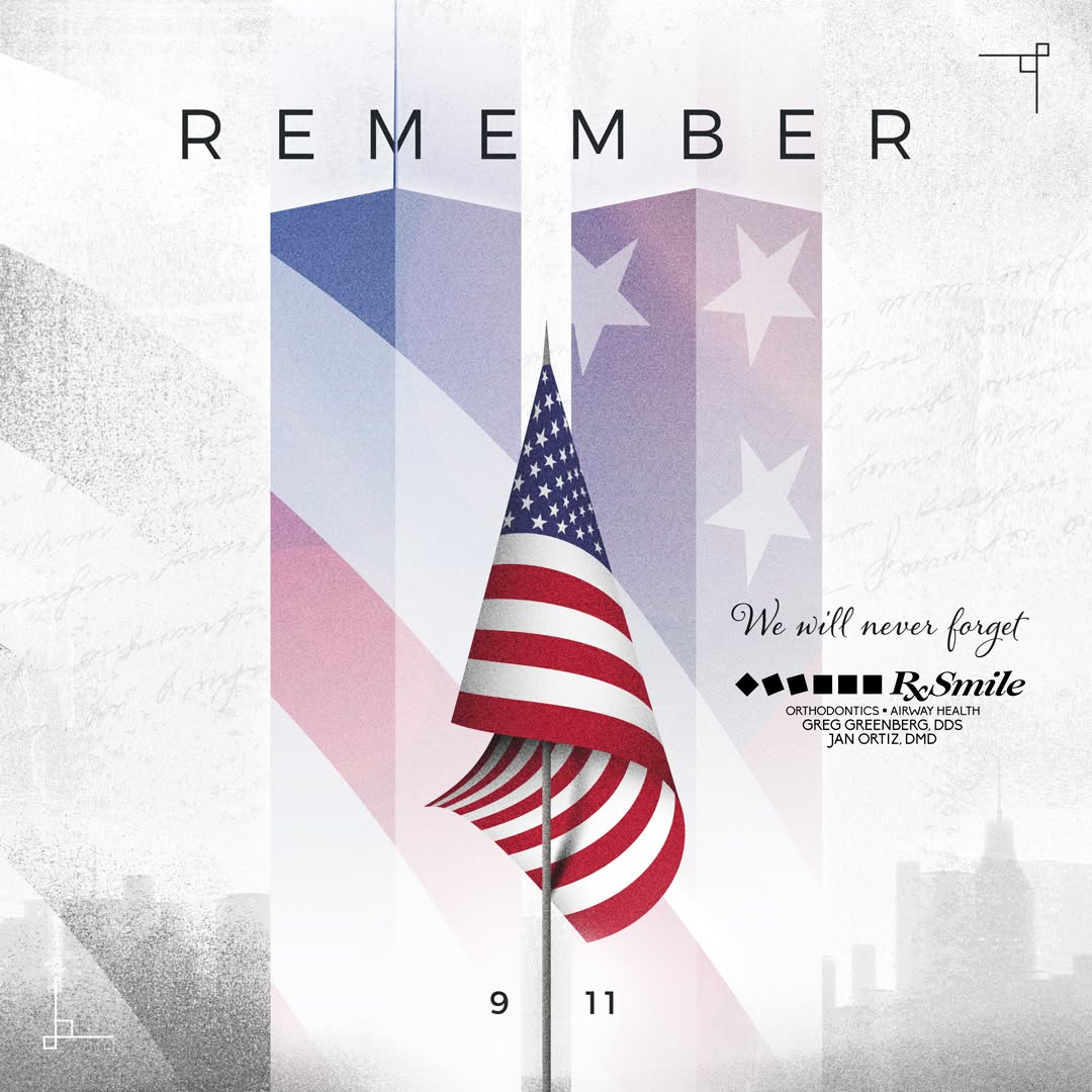Instagram post by Dr. Greg Greenberg: How can 25 years feel like yesterday? We will never forget! 🇺🇸 #rxsmile #friscoorthodontists #drgreenberg #orthoortiz #PatriotDay2026