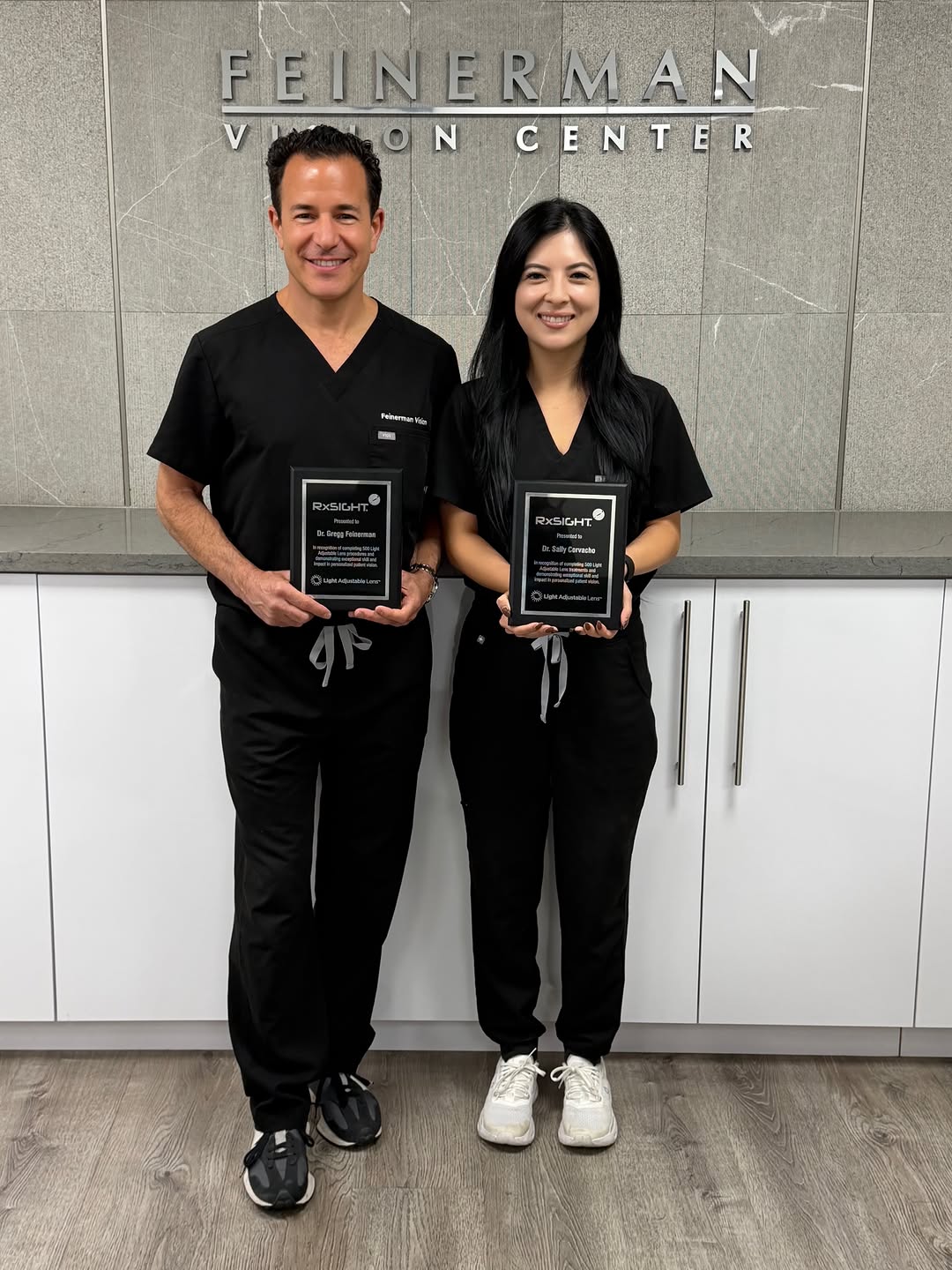 Instagram post by Dr. Gregg Feinerman: 500 procedures. 500 light treatments. Here is why that matters to you. RxSight recognized Dr. Gregg Feinerman for completing 500 Light Adjus…