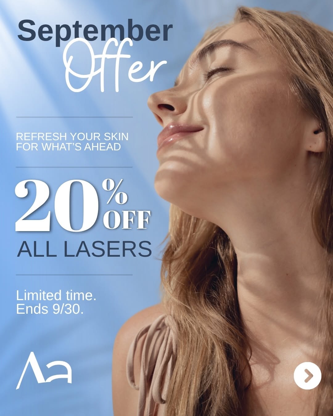 Instagram post by Dr. Gregory Alouf: September is the perfect time for a skin refresh. ✨ For a limited time, enjoy 20% OFF all laser treatments with Dr. Alouf in Salem, Virginia…