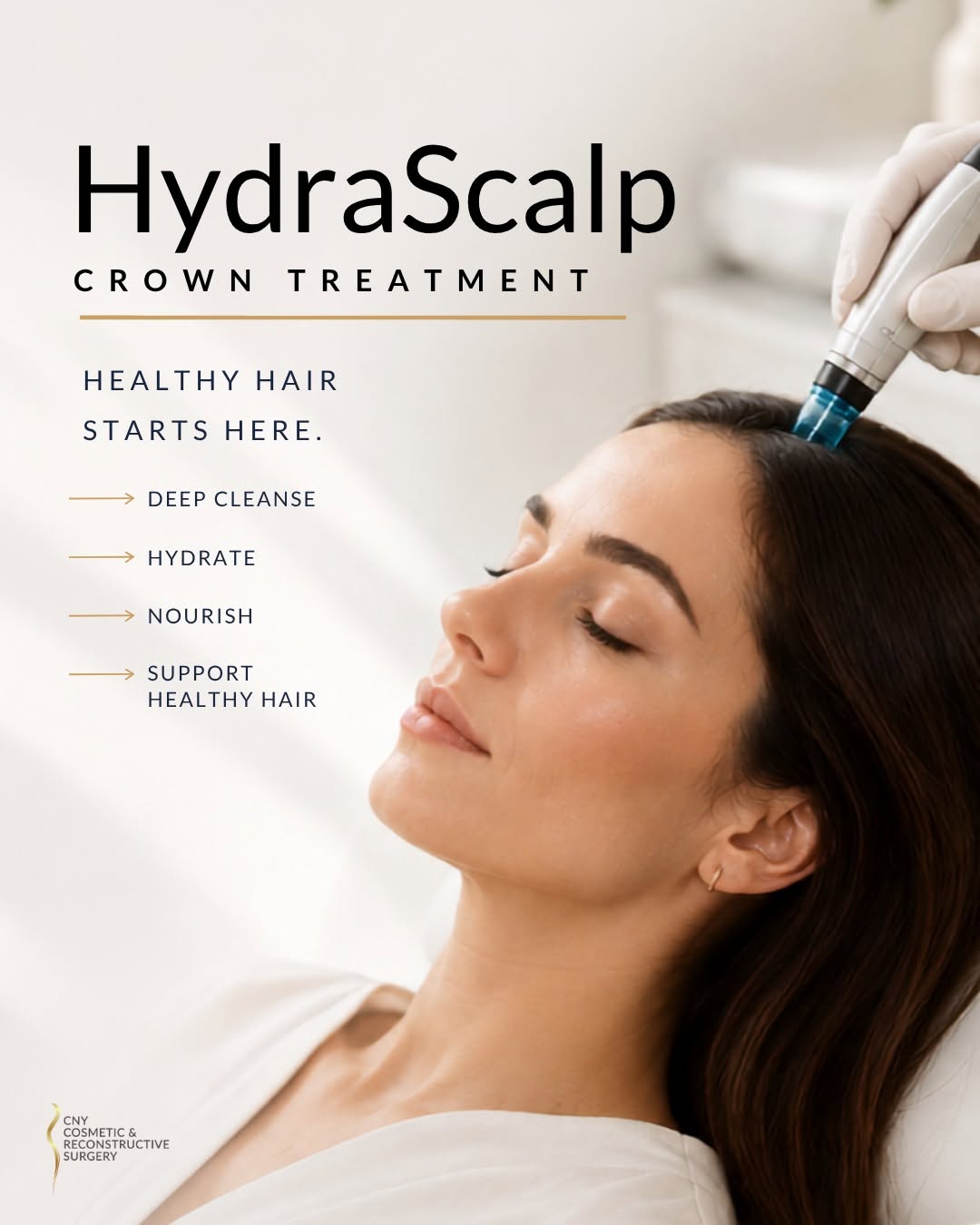 Instagram post by Dr. Gregory Baum: Not just a hair treatment, a reset for your scalp. 👑 The HydraScalp Crown Treatment combines targeted scalp care with advanced technology t…