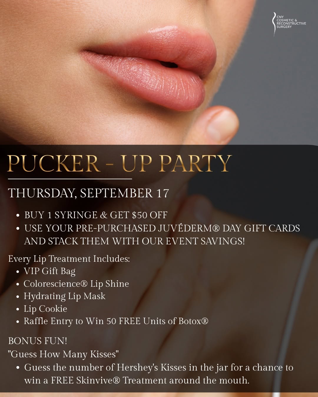 Instagram post by Dr. Gregory Baum: 💋 Pucker-Up Party is almost here! 💋 Join us on Thursday, September 17 for an exclusive Lip Filler Event designed to help you achieve beaut…