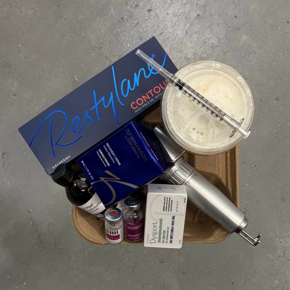 Instagram post by Dr. Gregory F. Bland: We’re really just girls🎀 Our fall order? Coffee, medical grade skin care, injectables, peels, & lasers! Schedule your complimentary consult…