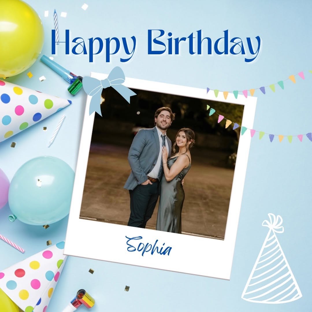 Instagram post by Dr. Gregory Peter Bourgeois: Happy Birthday, Sophia! 🎂🎉🎈