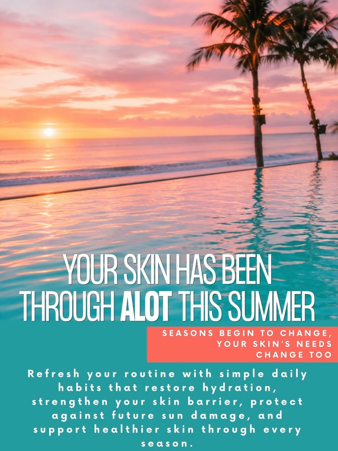 Instagram post by Dr. Gregory Peter Bourgeois: ☀️ YOUR SKIN HAS BEEN THROUGH A LOT THIS SUMMER! Long days in the sun, heat, humidity, sweat, and sunscreen buildup can leave your skin feel…