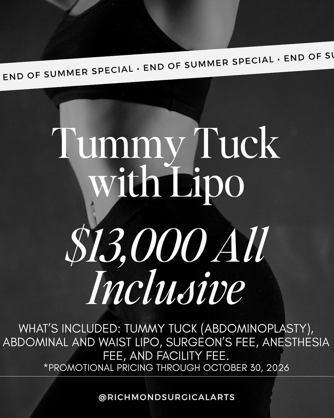 Instagram post by Dr. Gregory T. Lynam: Tummy Tuck with Liposuction - $13,000 all-inclusive promotional pricing Refine your silhouette with a comprehensive body contouring experien…