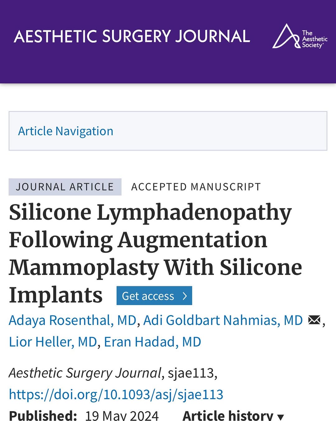 Instagram post by Dr. H. Jae Chun: https://doi.org/10.1093/asj/sjae113 This article was accepted for publication in ASJ which is the official cosmetic surgery journal of the A…