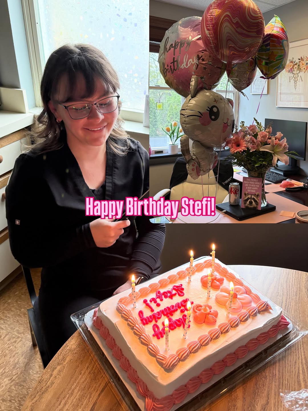 Instagram post by Dr. Harold Beam: Happy Birthday 🎉🎂🥳🎈🎊🎁 to @stefi_lampron an amazing Physician Assistant who brings so much care, compassion, and kindness to everyone l…