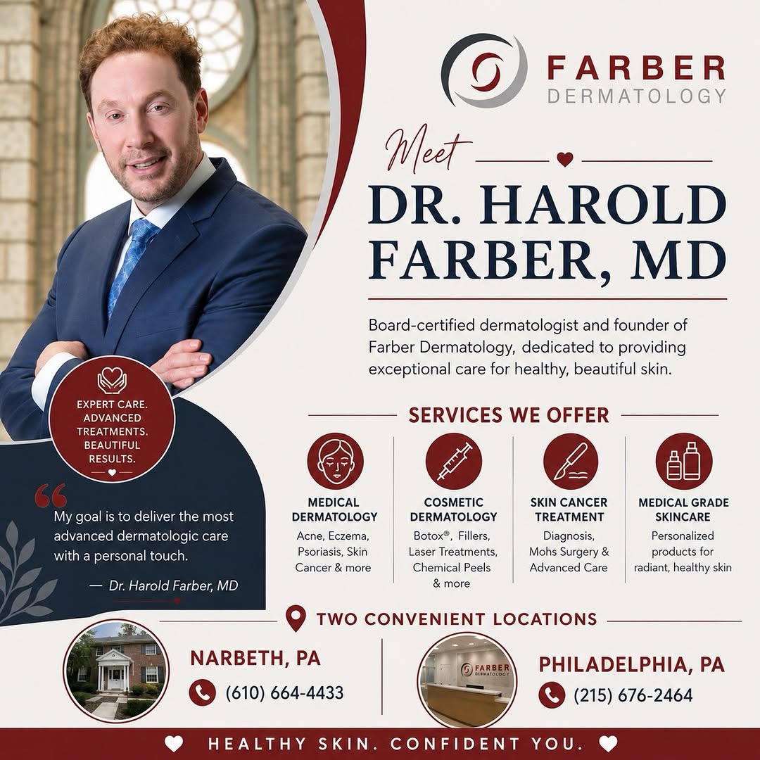 Instagram post by Dr. Harold Farber: “My goal is to deliver the most advanced dermatologic care with a personal touch.” Dr. Harold Farber, MD From acne and eczema to Botox, fill…