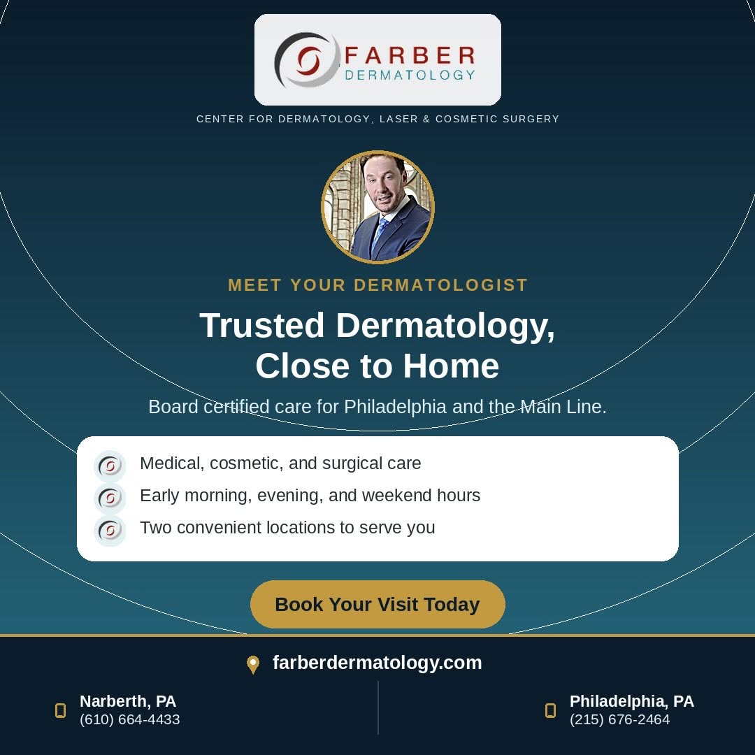 Instagram post by Dr. Harold Farber: Trusted dermatology, close to home. ✨ Whether you need medical, cosmetic, or surgical care, our board certified team is here for you. With e…