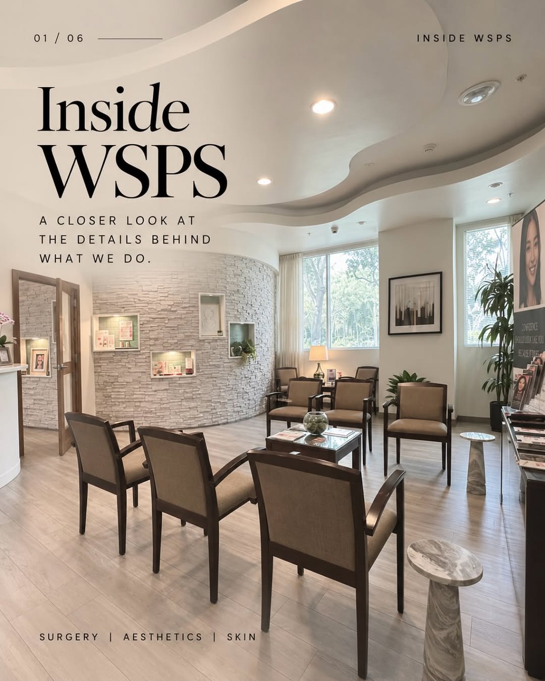 Instagram post by Dr. Harry V. Wright: A little look inside WSPS🤍 From the treatment room to the operating room, everything we do starts with the same philosophy: thoughtful plan…