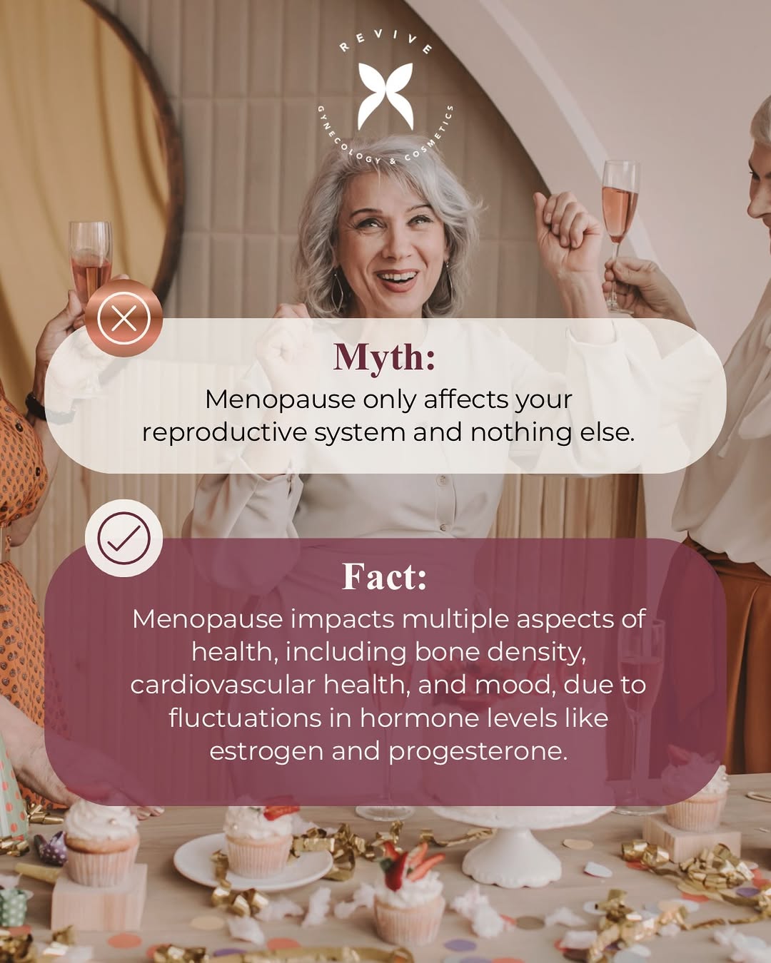 Instagram post by Dr. Hazem Elshoreya: Menopause affects so much more than your reproductive health. Hormonal changes can impact your mood, bone health, heart health, sleep, energ…