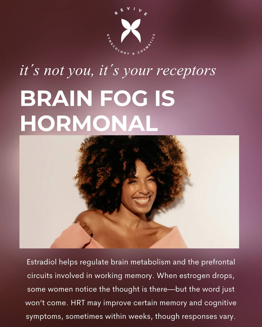 Instagram post by Dr. Hazem Elshoreya: Can’t find the word you were about to say? Struggling to focus or feeling more forgetful than usual? Brain fog is a common symptom during pe…