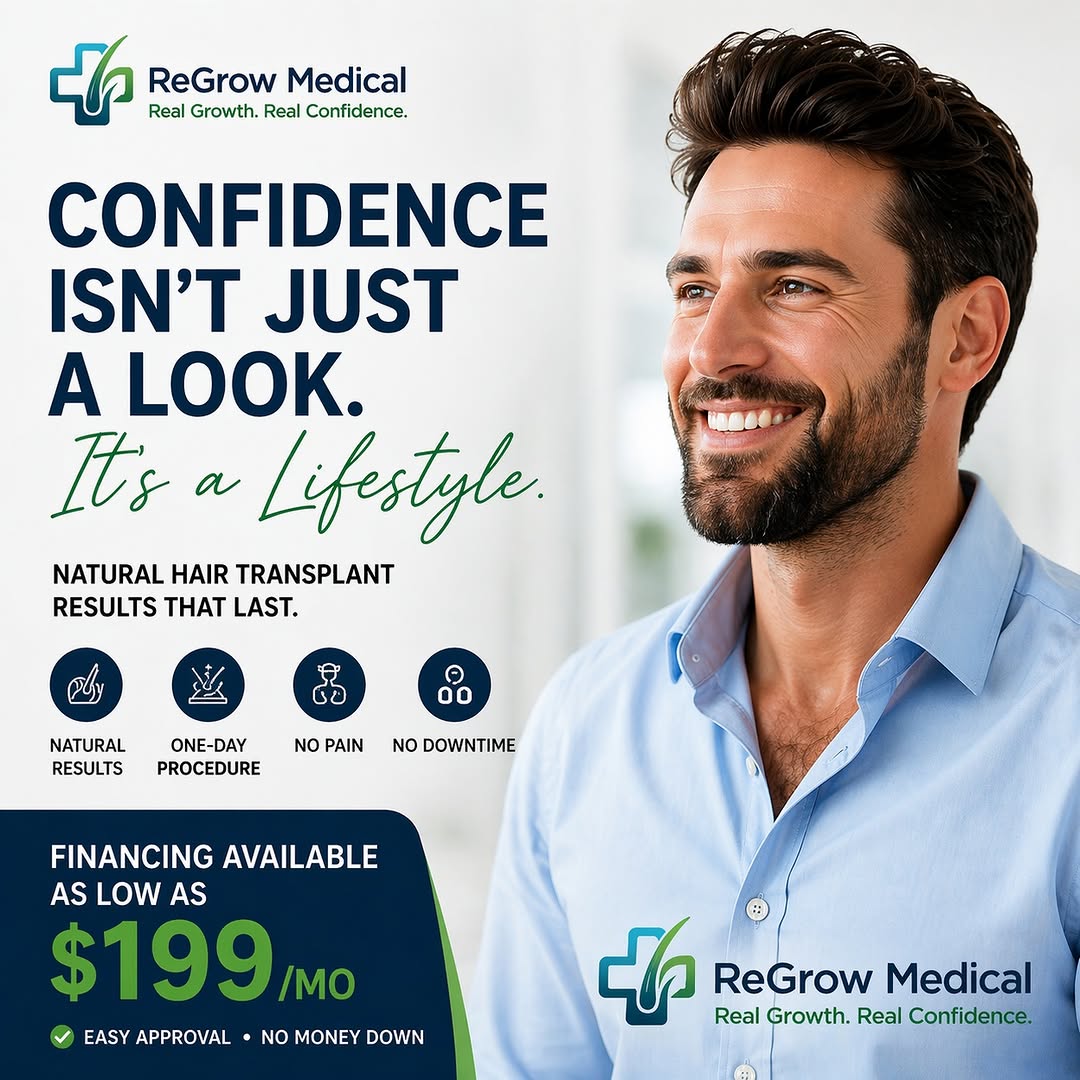 Instagram post by Dr. Heidi Regenass: Restore more than hair. Restore confidence. 🌱 At ReGrow Medical, we focus on creating natural-looking hair restoration results designed aro…