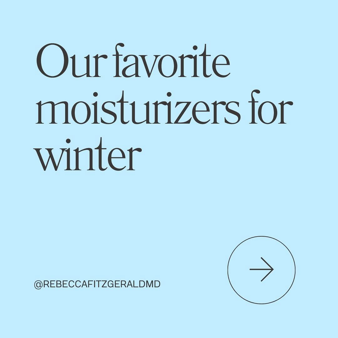 Instagram post by Dr. Helen Fincher: Winter-proof your skin with some of our favorite moisturizers! Stay hydrated and glowing all season long with: All Skin Types: 1. Triple Lip…