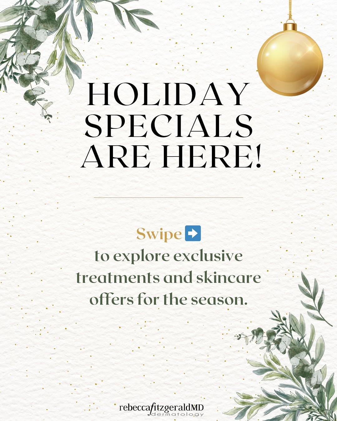Instagram post by Dr. Helen Fincher: ✨Celebrate the Season with Our Holiday Specials!✨ Enjoy limited-time discounts on services & products! Head to the link in bio to purchase f…