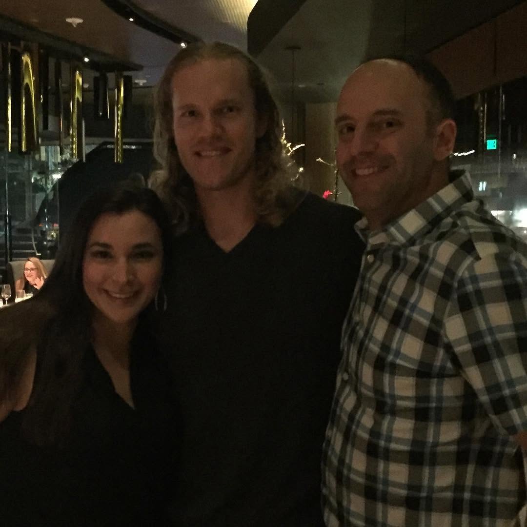 Instagram post by Dr. Helen Kaporis: Ran into Mansfield's finest - NY Mets star pitcher Noah Syndergaard. Thor always wears sunblock on day games at Citi Field!