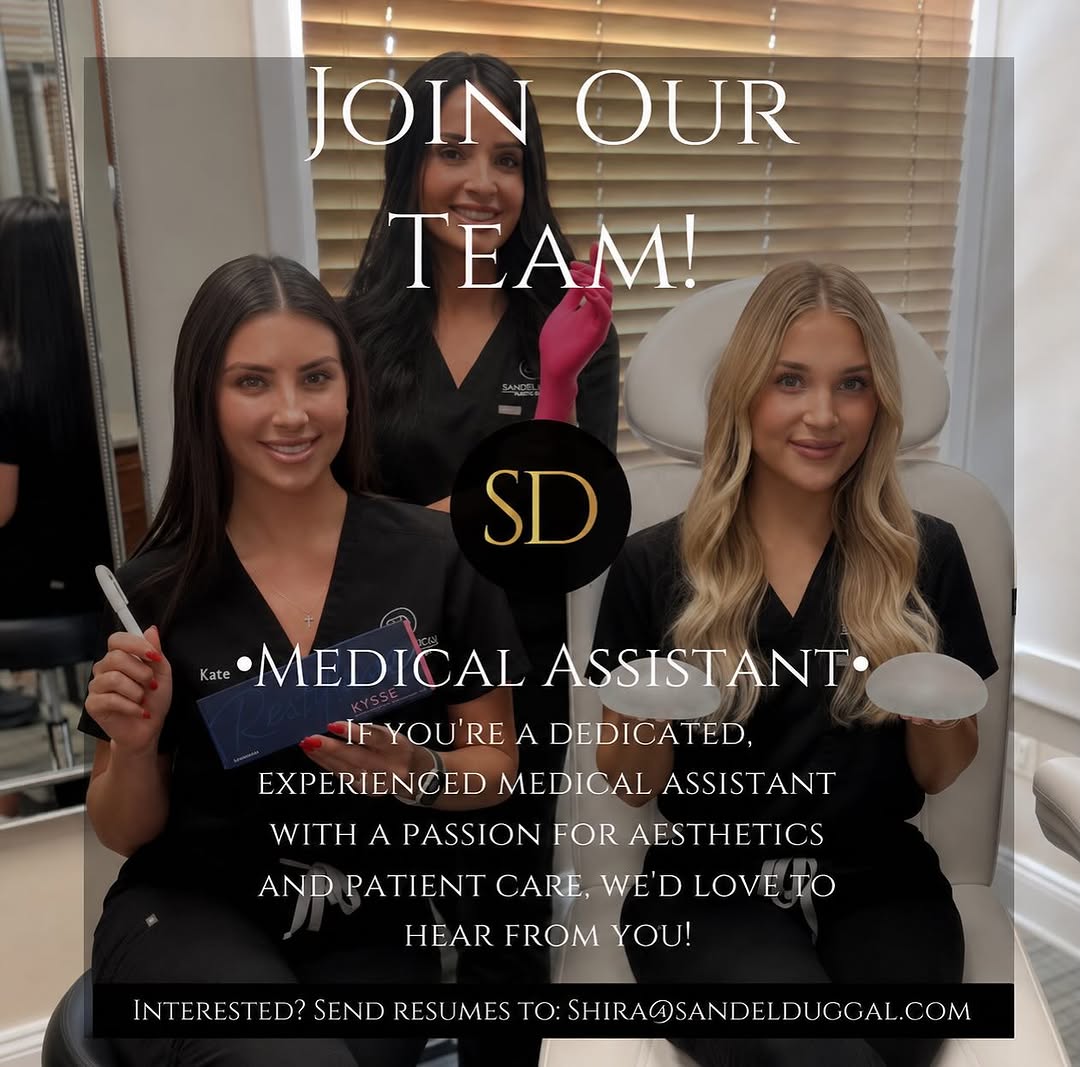 Instagram post by Dr. Henry Daniel Sandel IV: ✨We’re expanding our team!✨ If you are a skilled, passionate medical assistant with experience in aesthetics, and dedicated to patient care,…