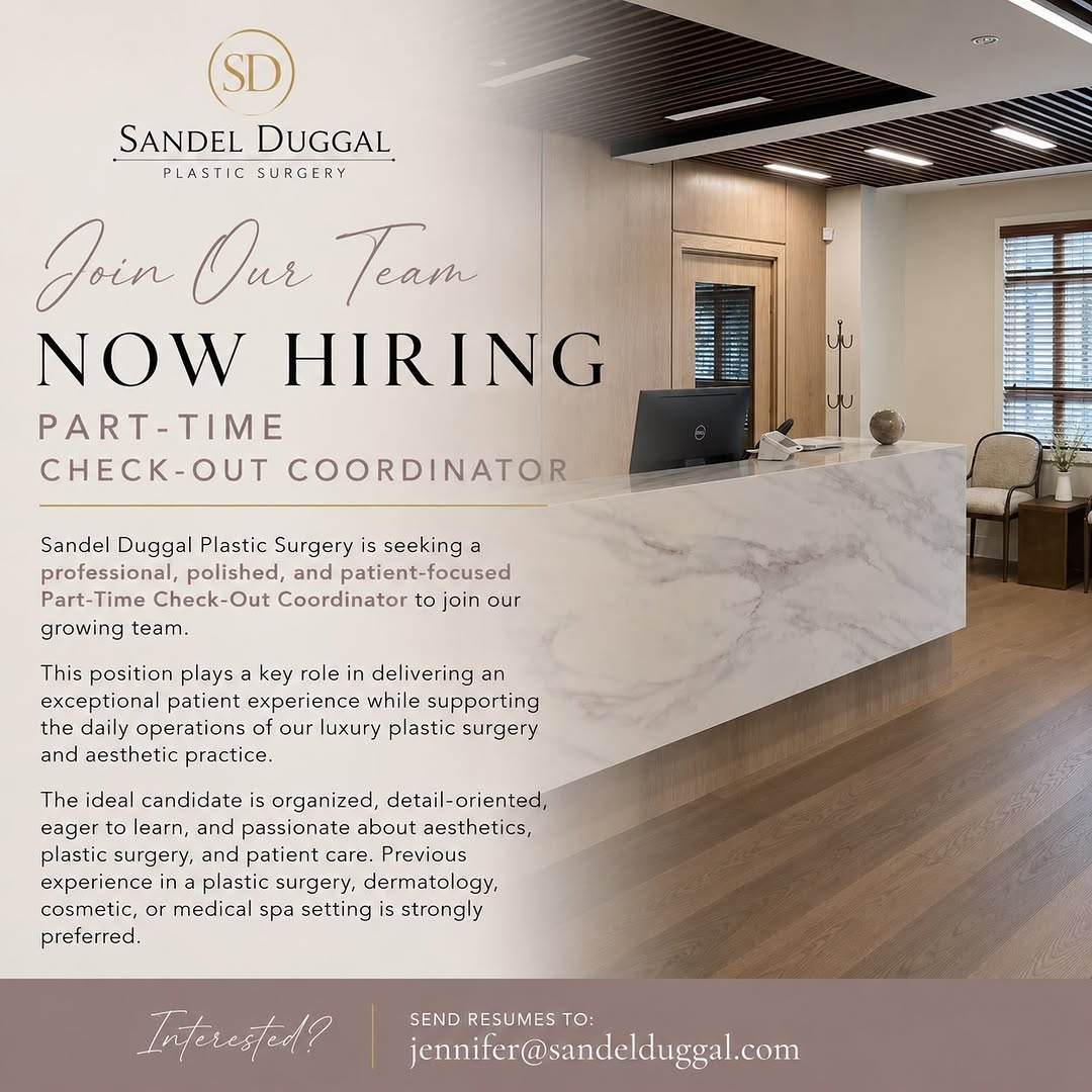 Instagram post by Dr. Henry Daniel Sandel IV: We’re growing! ✨ Sandel Duggal Plastic Surgery & West Annapolis Medical Spa are looking for two talented individuals to join our team: • Par…