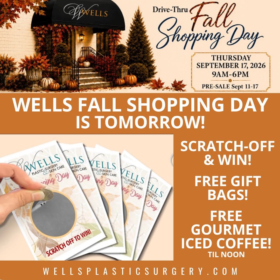 Instagram post by Dr. Henry Wells: Tomorrow is Wells Fall Shopping Day! Drive-thru from 9a - 6p. All morning you can cool off with complimentary Gourmet ICED Coffee & Tea. Alo…