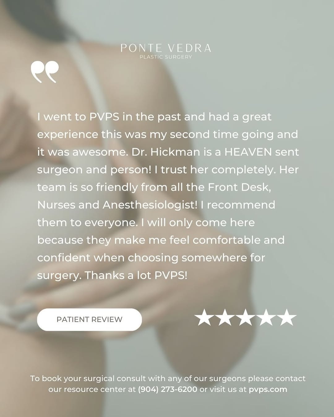 Instagram post by Dr. Hollie Hickman: A huge thank you to this amazing patient for the kind words! 🙌 We’re thrilled to hear that your second experience with Dr. Hickman and our …