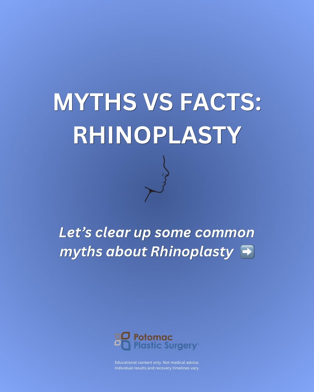 Instagram post by Dr. Houtan Chaboki: Rhinoplasty comes with a lot of misconceptions…But we’re setting the record straight, one myth at a time. 👃 Swipe through to see what’s act…
