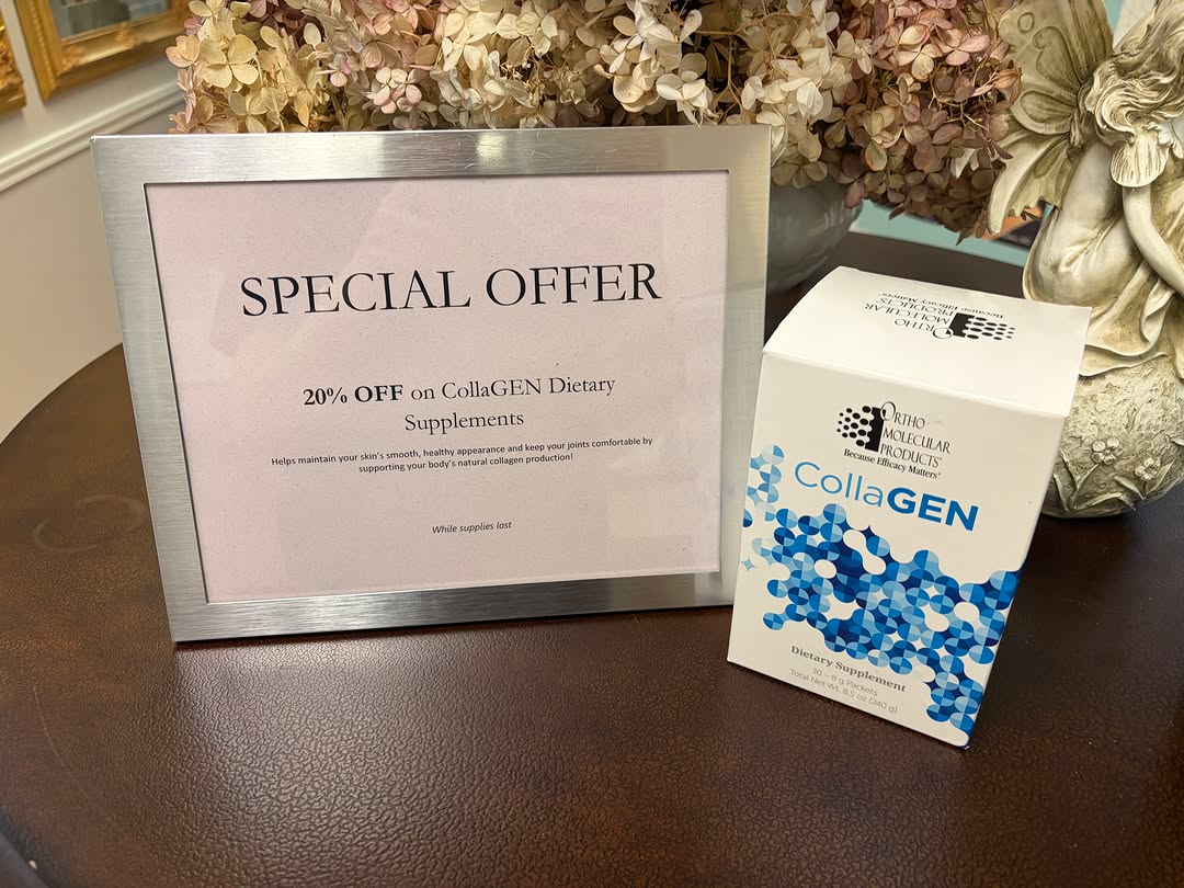 Instagram post by Dr. Iliana Sweis: SPECIAL OFFER! Our CollaGEN dietary supplements by Orthomolecular are well absorbed, providing excellent bioavailability. They are now 20% o…