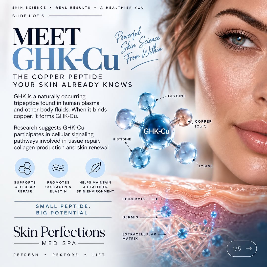 Instagram post by Dr. Irina Minina: GHK-Cu is EVERYWHERE right now. 💙 Injecting it. Applying it. Talking about it. But this “trending” copper peptide actually has decades of s…